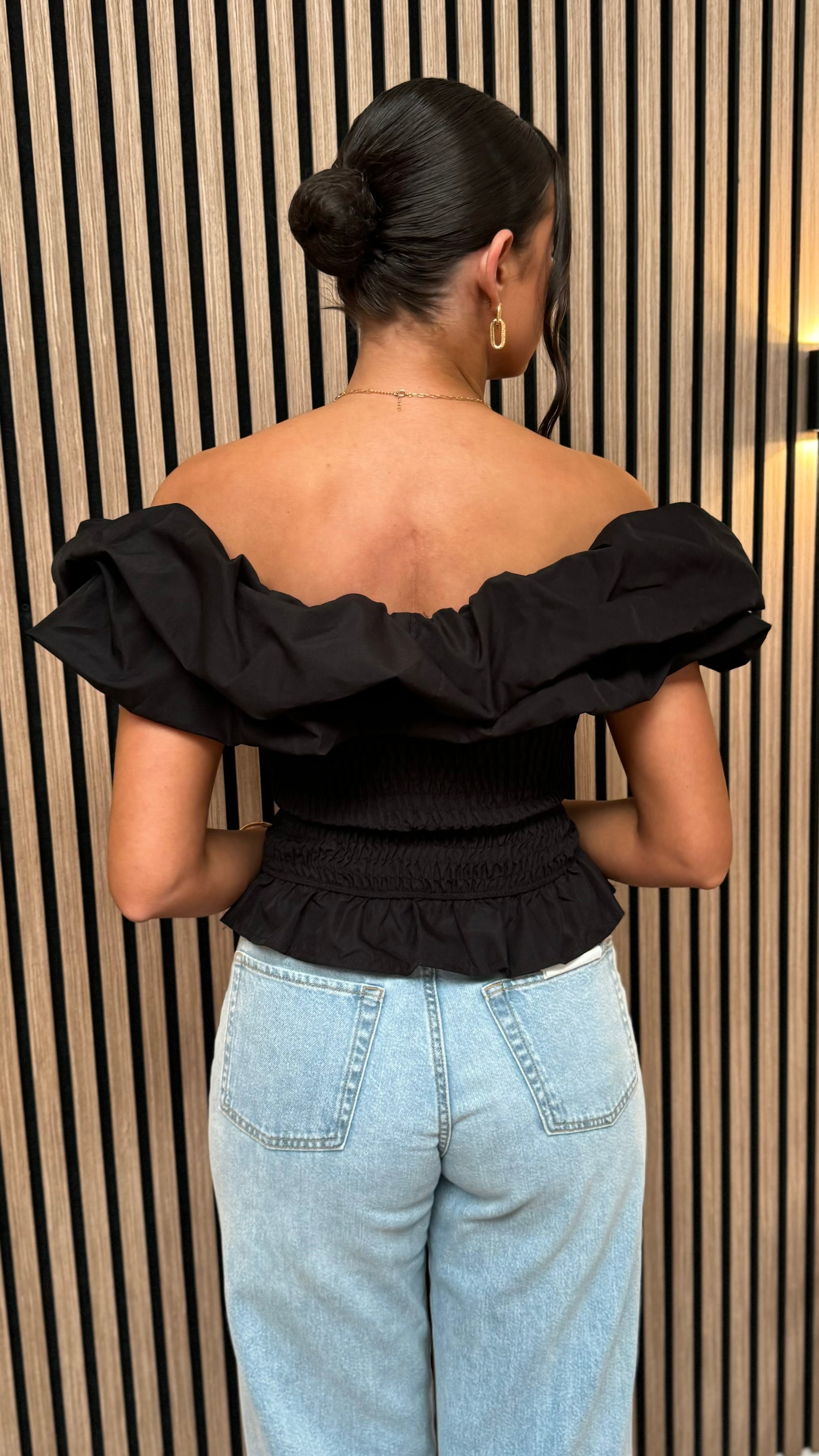 Celine | Black Puff Sleeve
