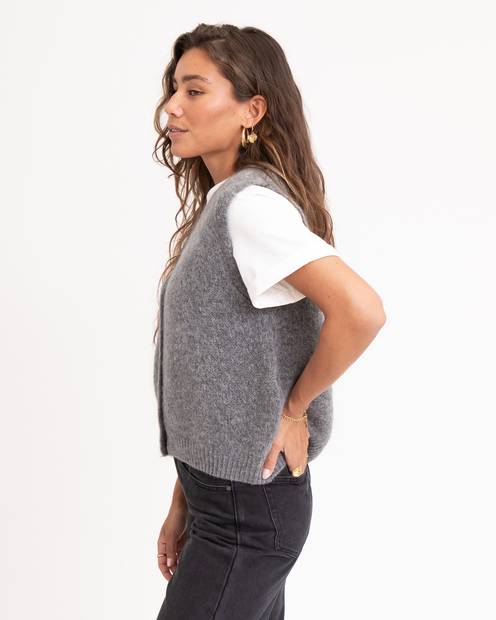 Lila | Knit Button Vest