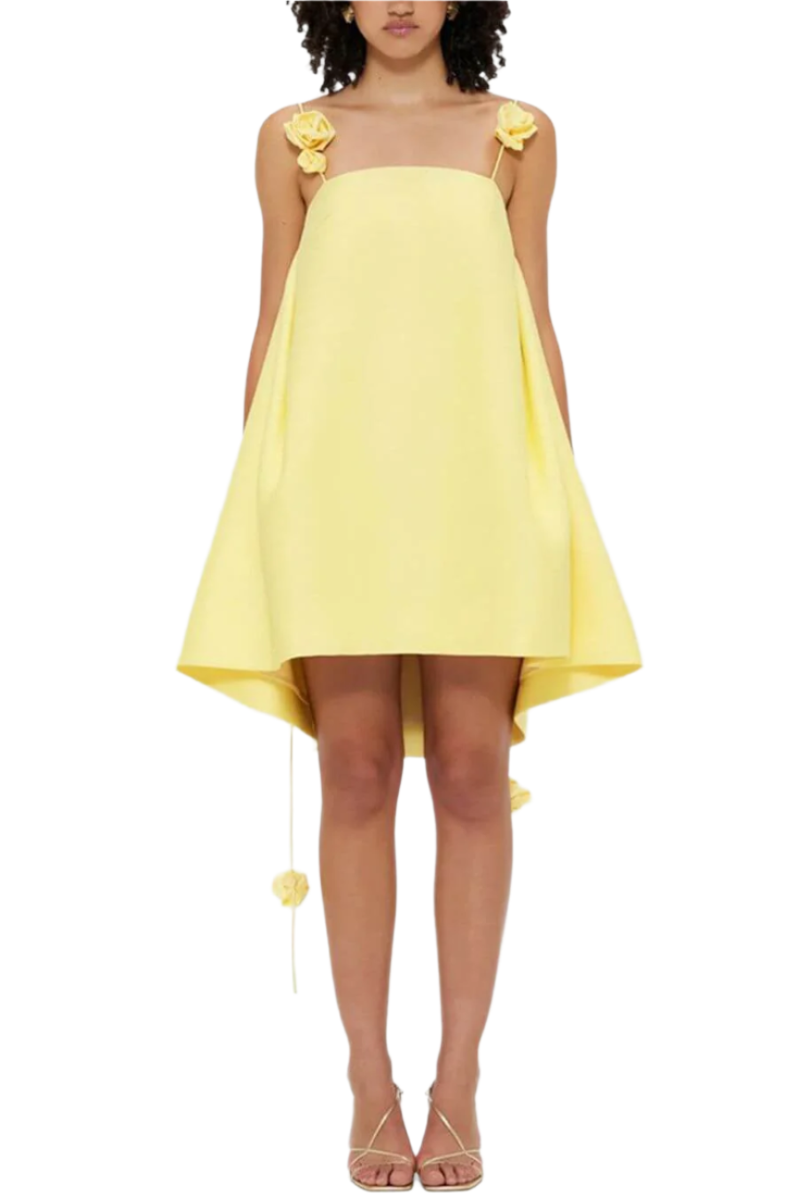 Eleanor Glossy Satin Party Dress in Sunshine Yellow