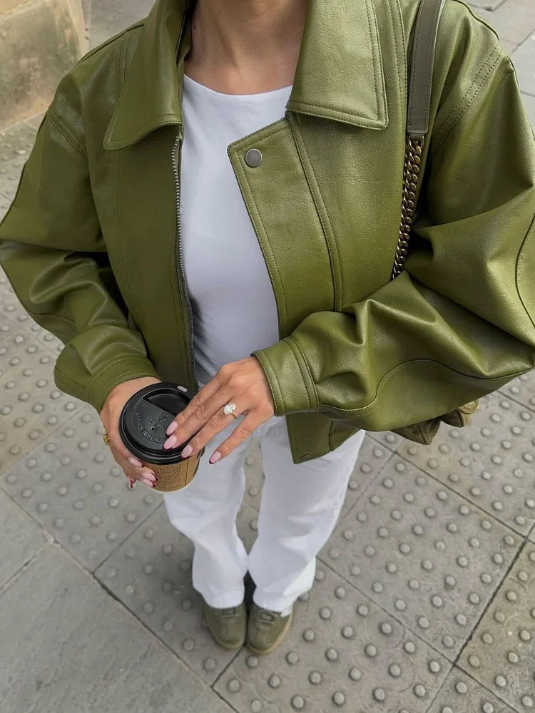 Savannah - Oversized Leather Jacket