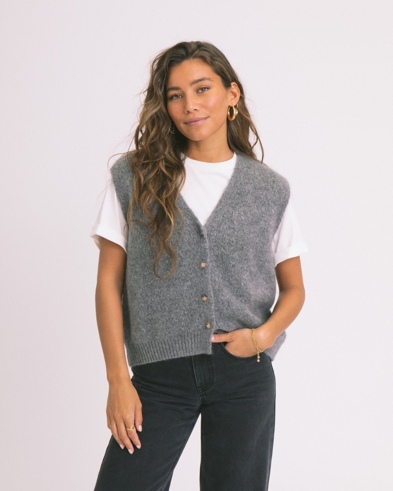 Lila | Knit Button Vest
