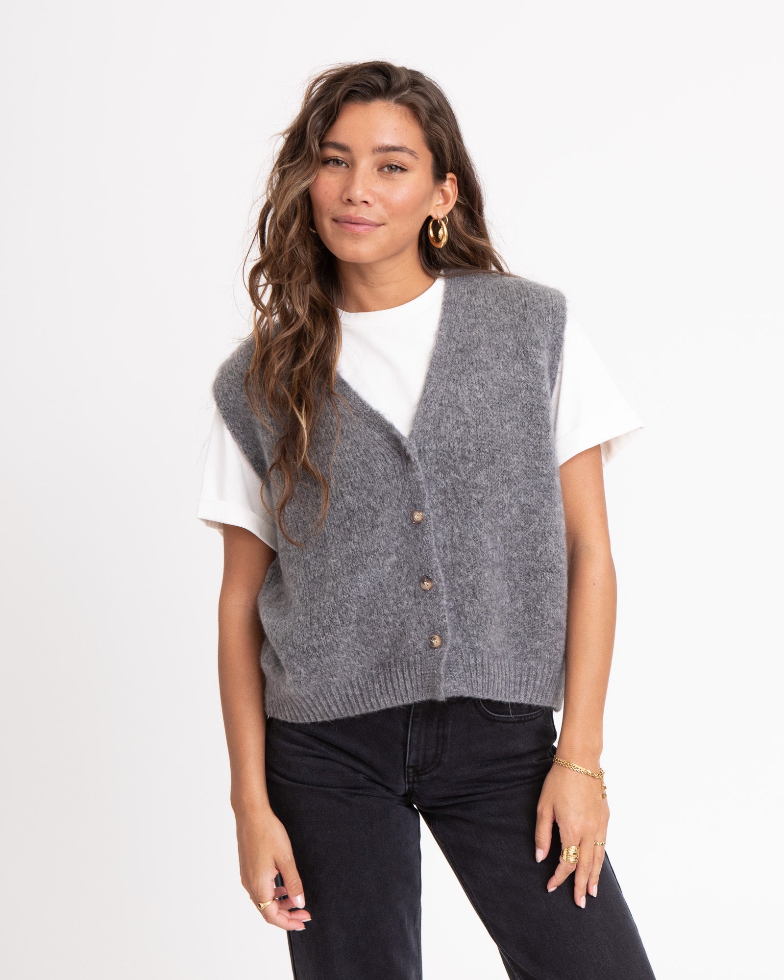 Lila | Knit Button Vest